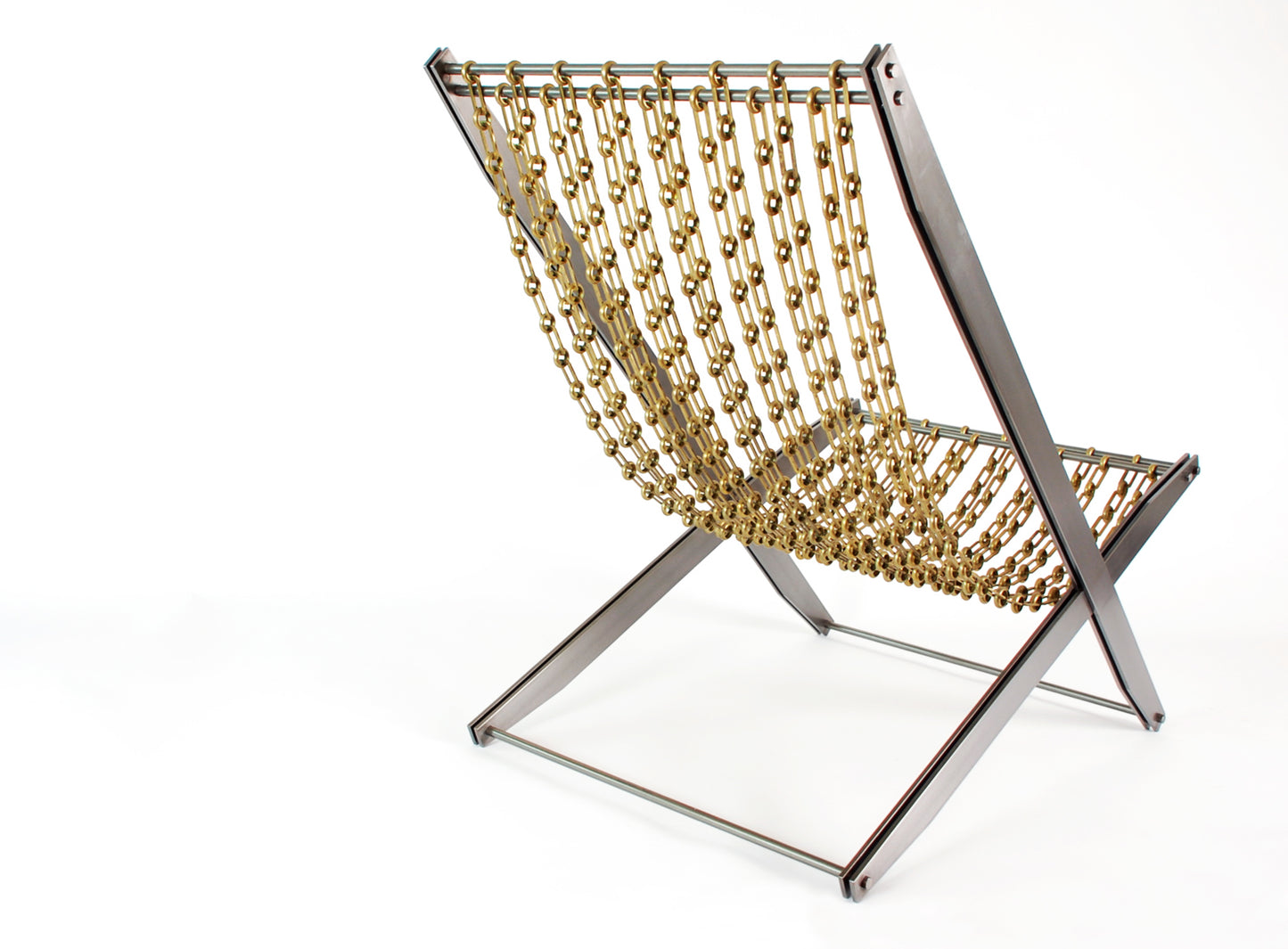 Chaise 'Chain Reaction' en acier patiné