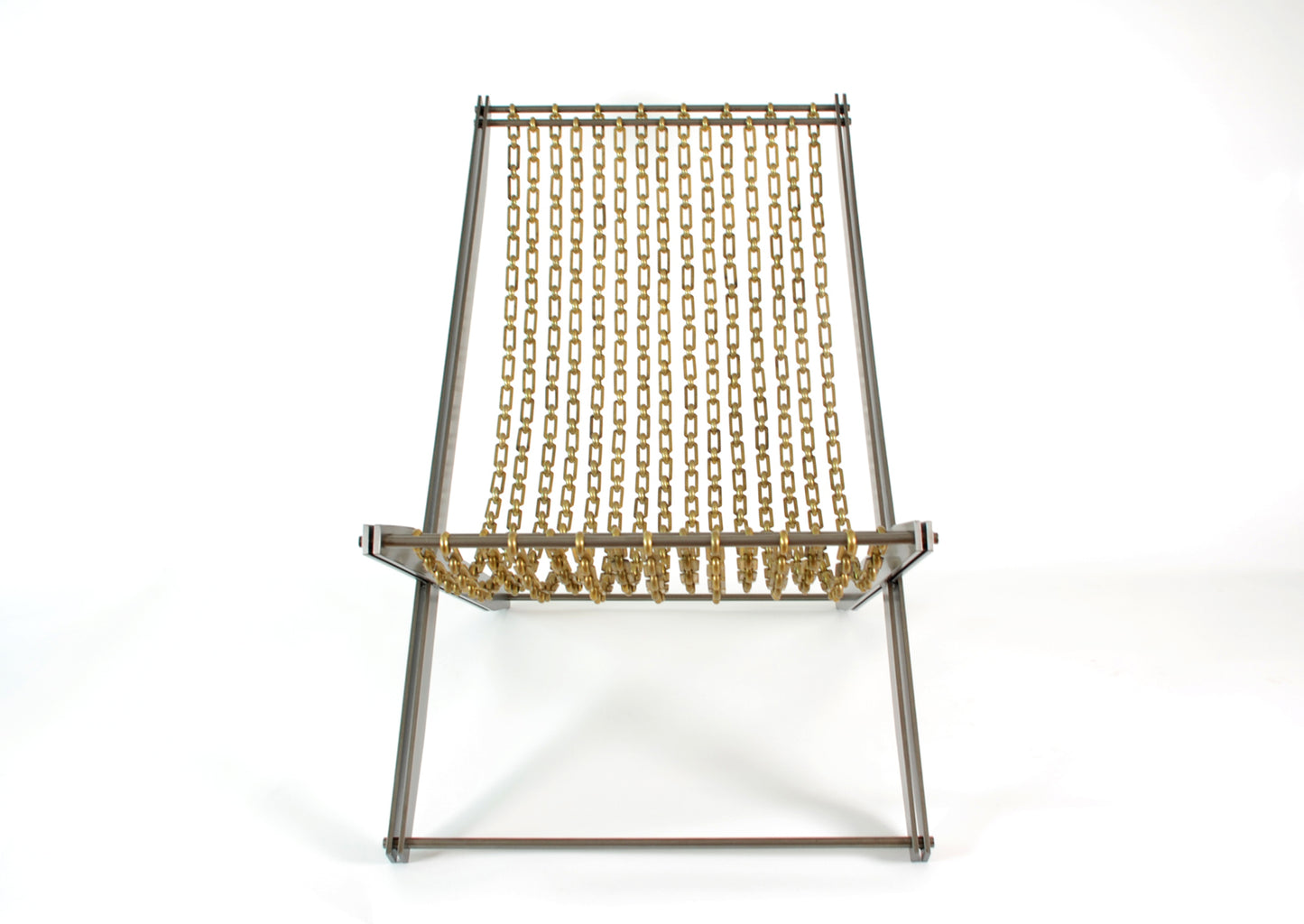 Chaise 'Chain Reaction' en acier patiné