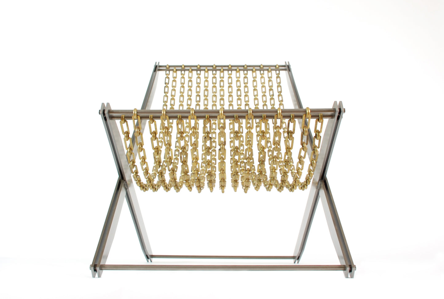 Chaise 'Chain Reaction' en acier patiné