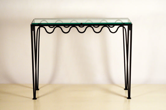 Console 'Méandre' avec plateau en verre