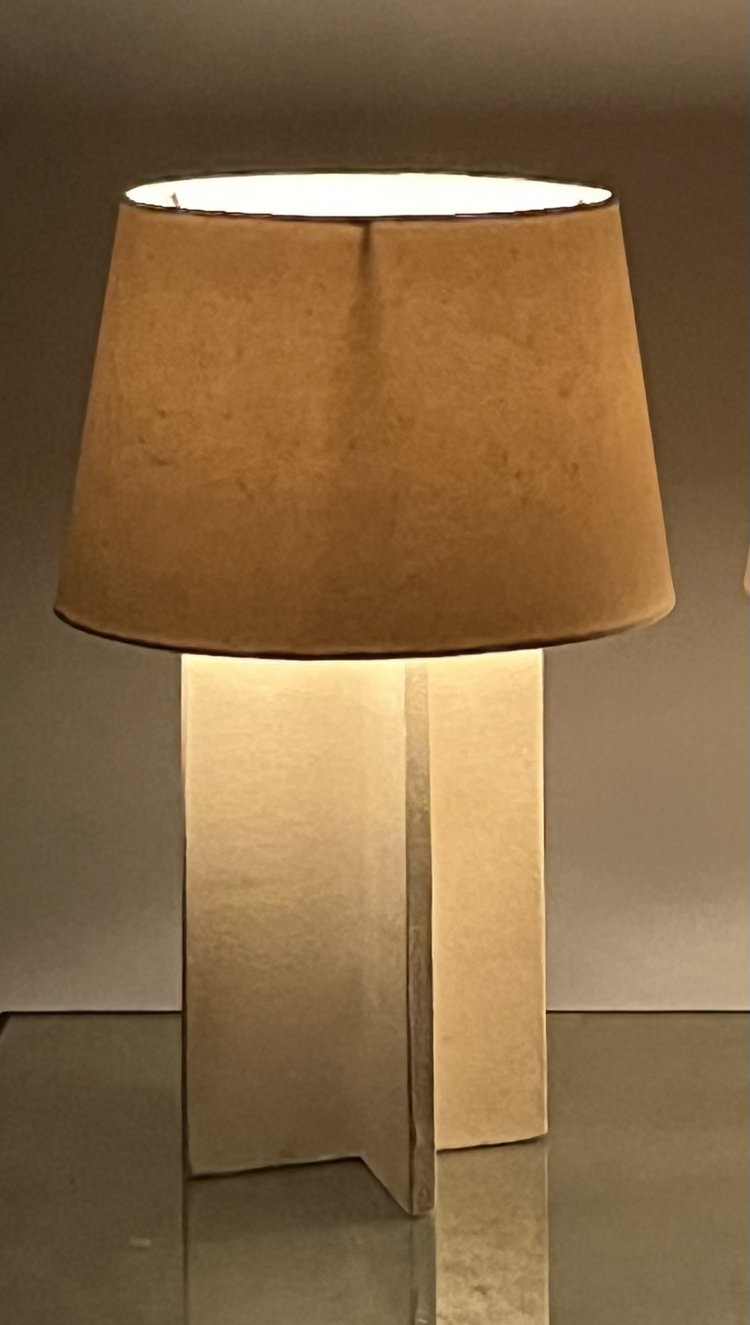 Lampe 'Croisillion' en Grès crème