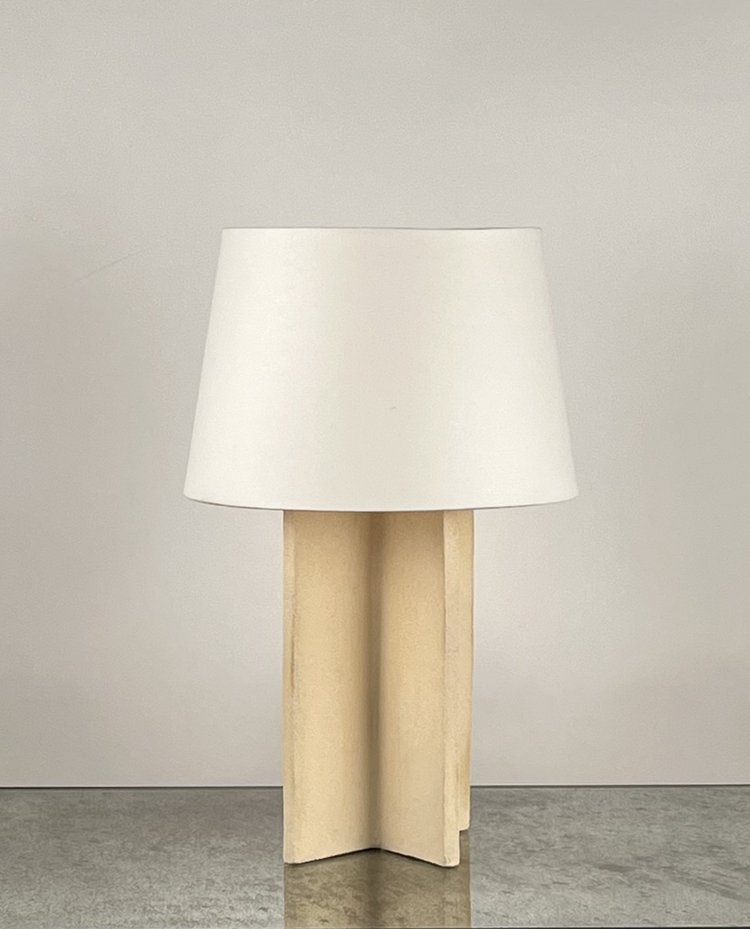 Lampe 'Croisillion' en Grès crème