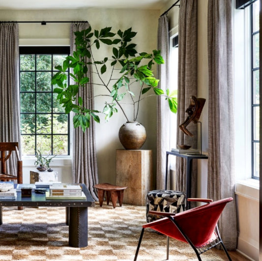 Paire de large console 'Esquisse' avec plateau en parchemin