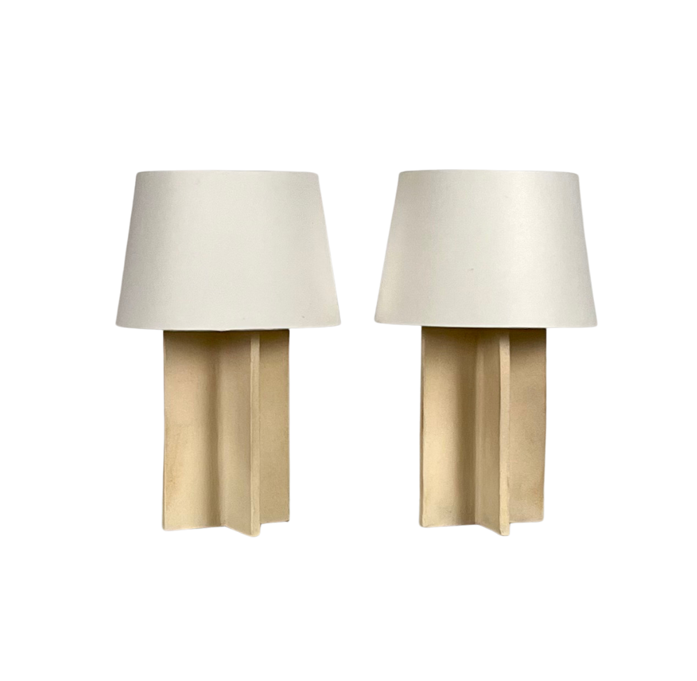 Paire de lampe 'Croisillion' en Grès