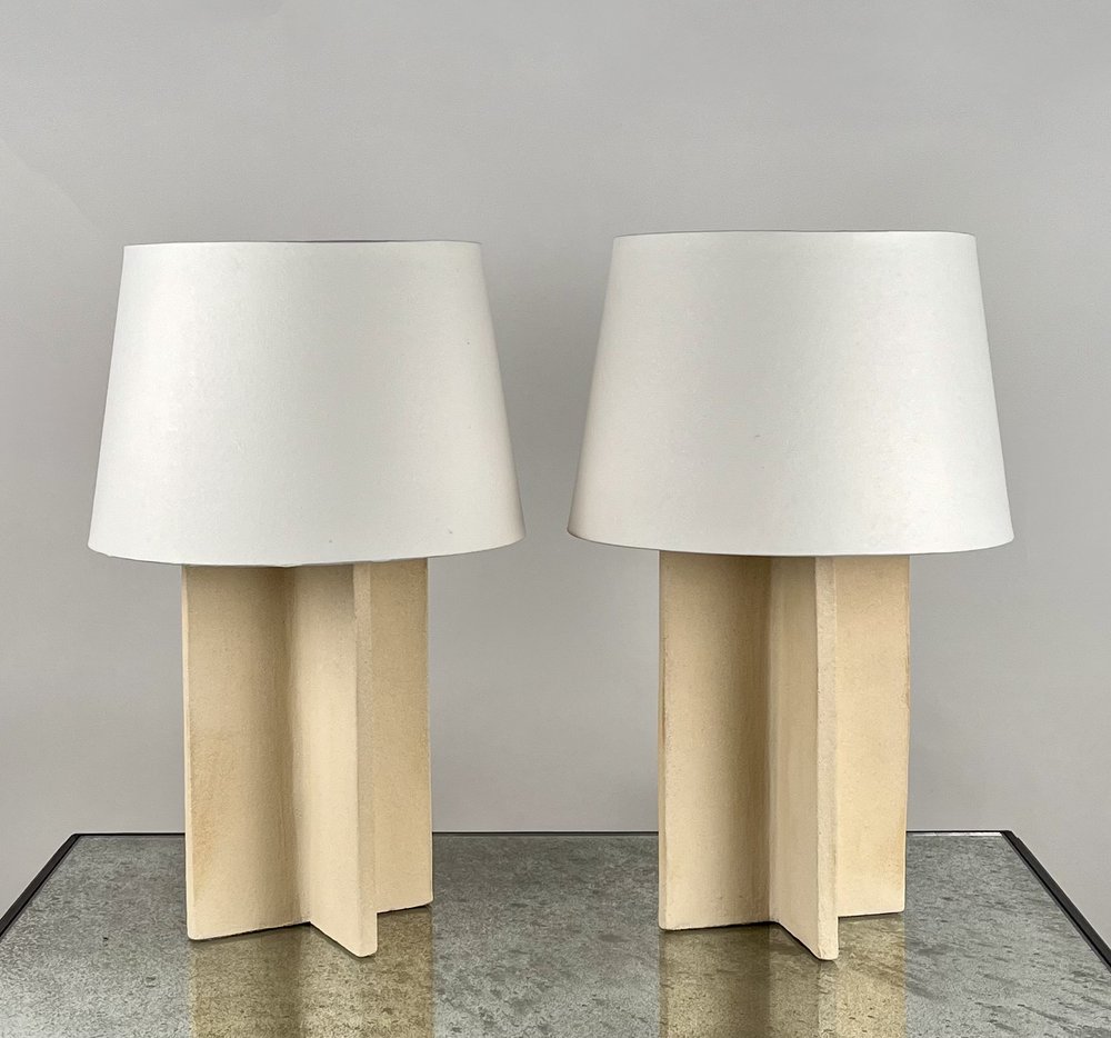 Paire de lampe 'Croisillion' en Grès
