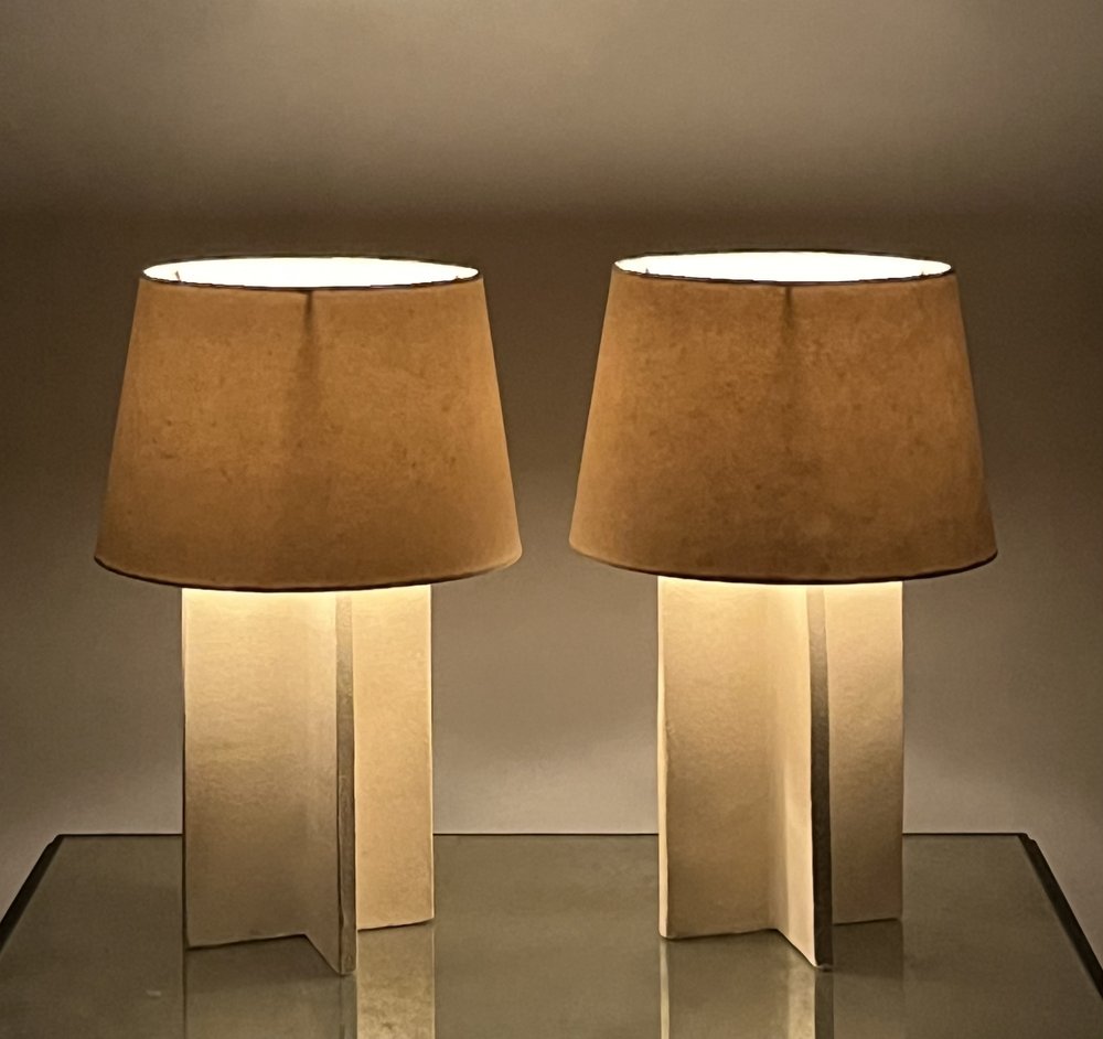 Paire de lampe 'Croisillion' en Grès
