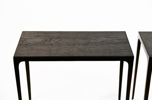 Paire de console modèle 'Esquisse' plateau bois ébonisé