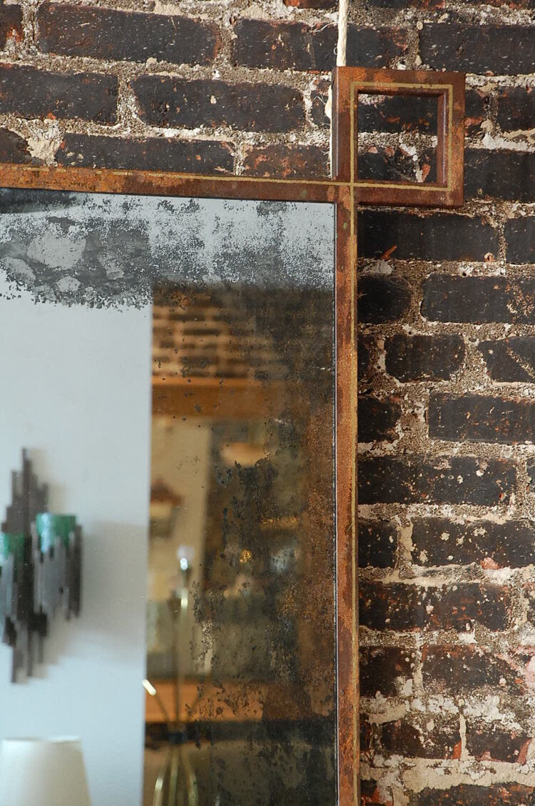 Paire de miroirs industrielle 'Rouille'