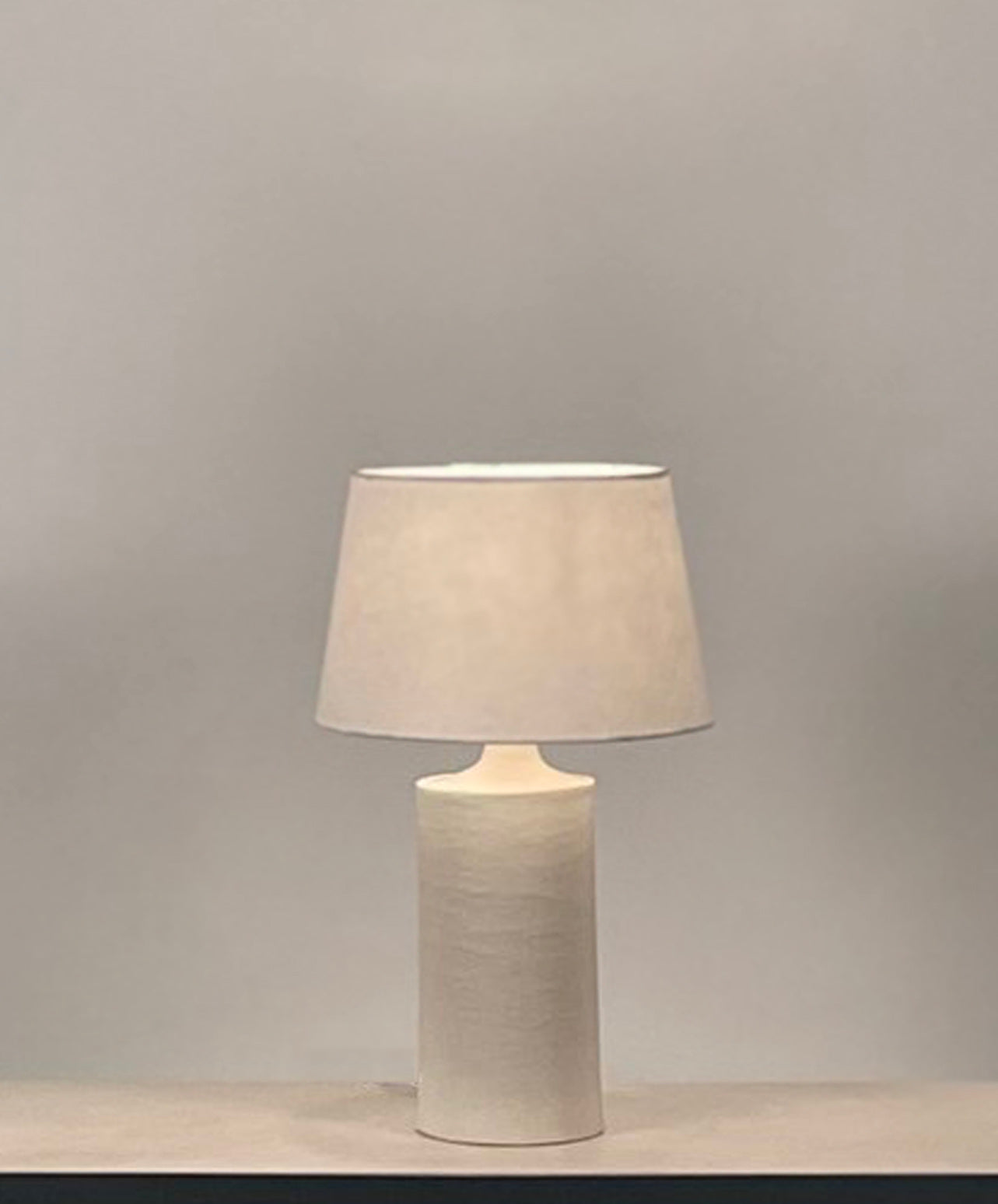 Lampe 'Rouleau' blanc satiné