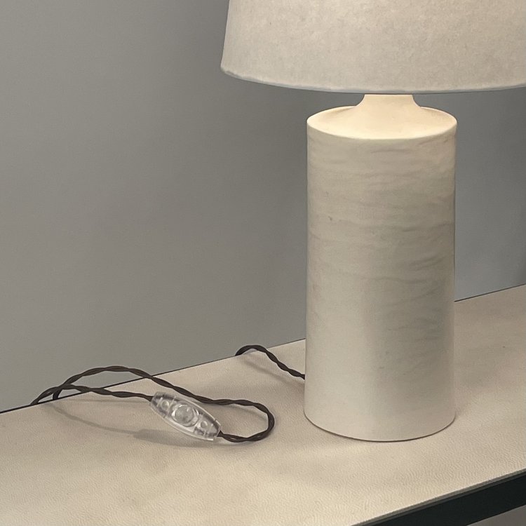 Lampe 'Rouleau' blanc satiné