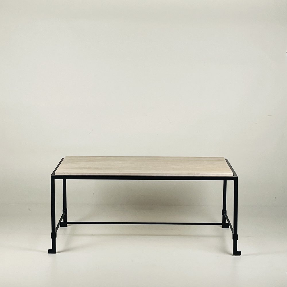 Table basse 'Diagramme' en Travertin