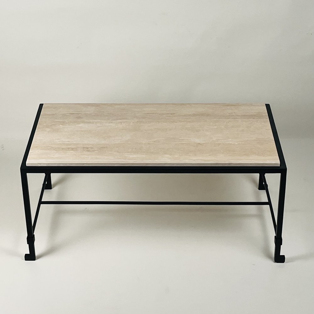 Table basse 'Diagramme' en Travertin