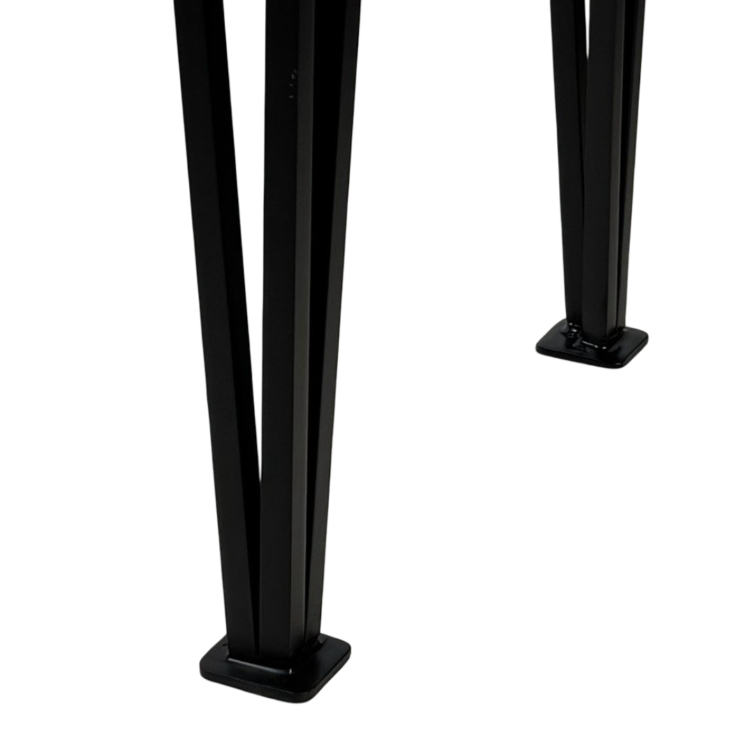 Paire de table d'appoint 'Méandre' noire / Travertin gris