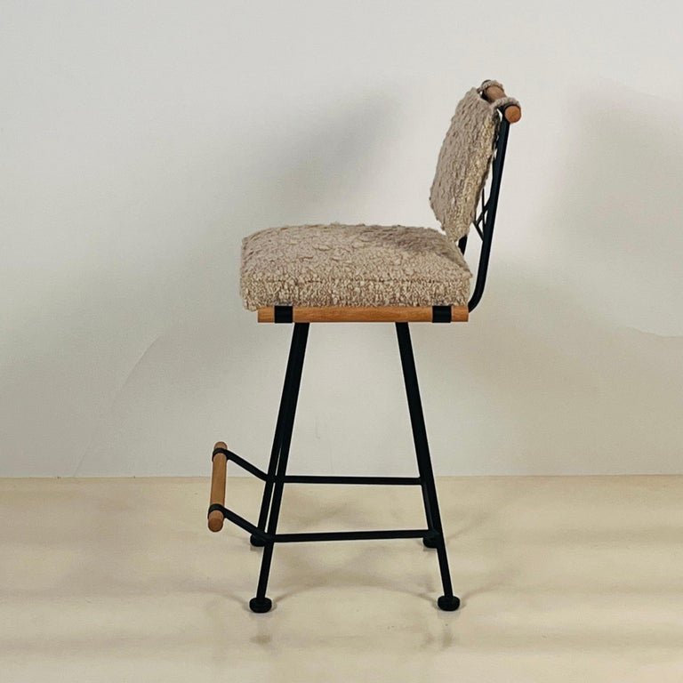 Ensemble de 3 tabourets 'Los Feliz' bouclés