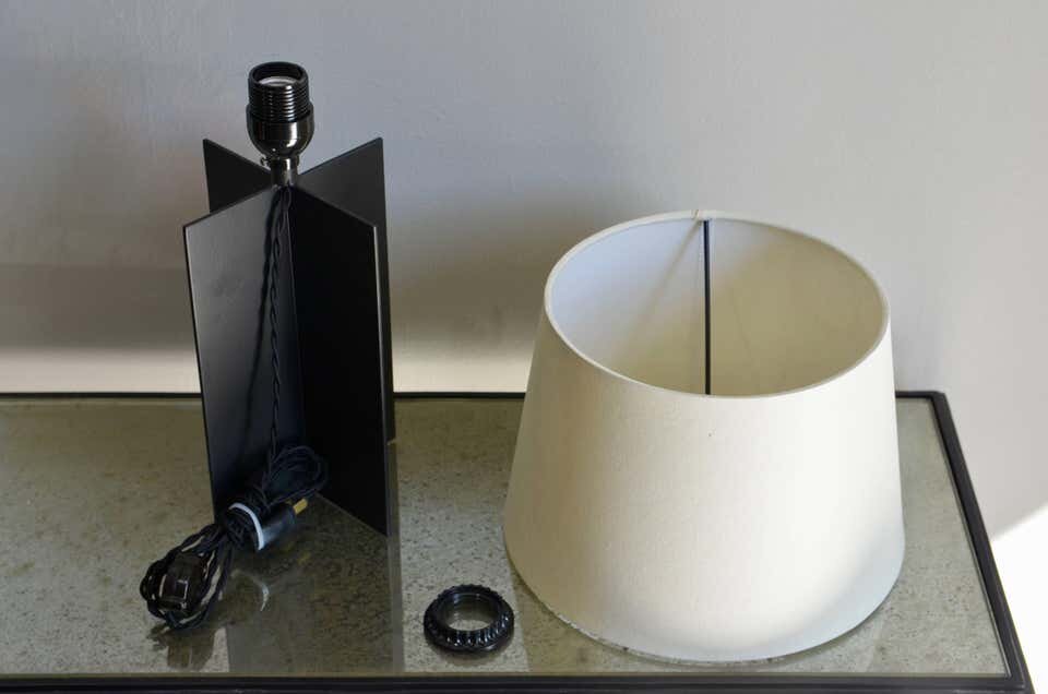Lampes de table 'Croisillion' noire satiné