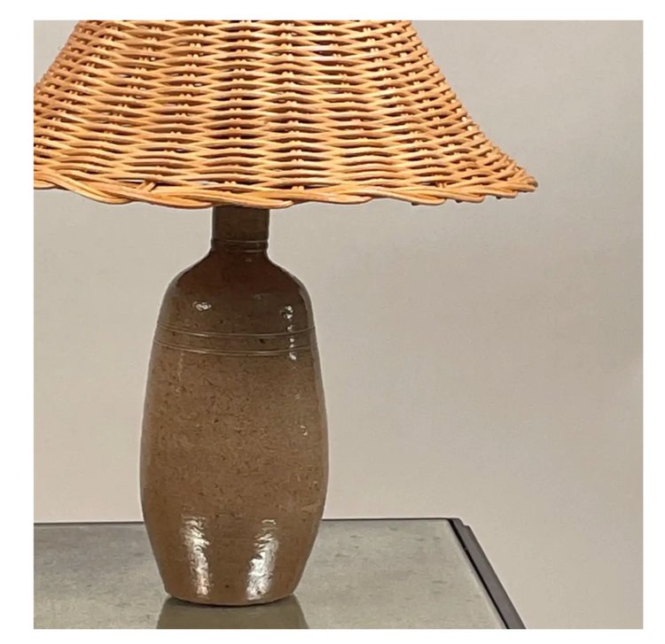 Paire de lampes 'Gourde' en grès 2 tons