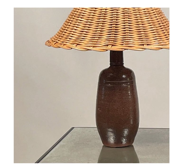 Paire de lampes 'Gourde' en grès 2 tons