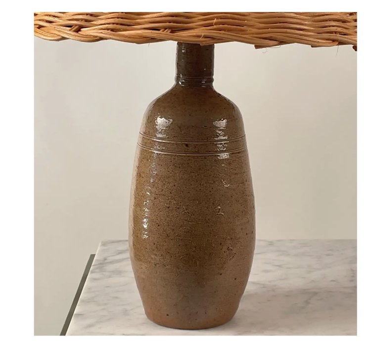 Paire de lampes 'Gourde' en grès 2 tons