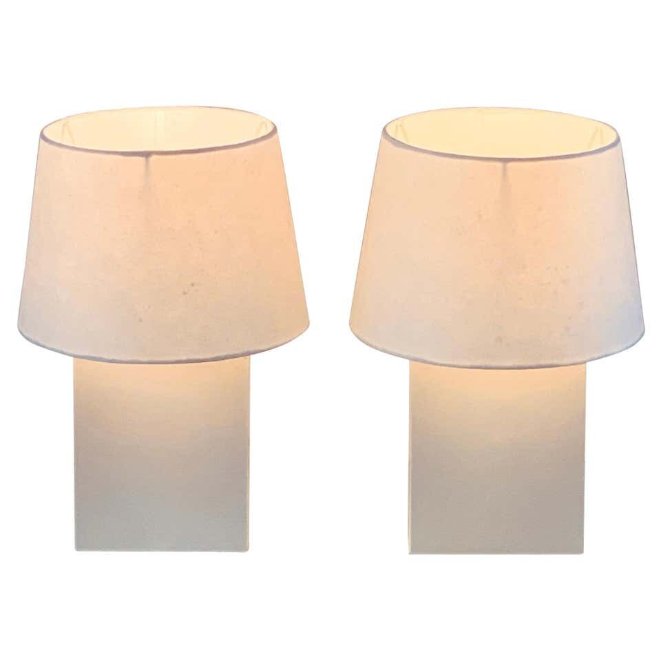 Paire de lampe 'bloc' en Parchemin