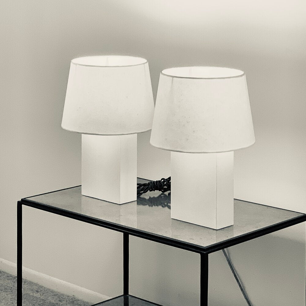 Paire de lampe 'bloc' en Parchemin