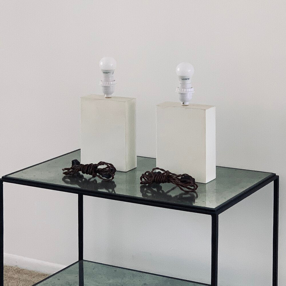 Paire de lampe 'bloc' en Parchemin