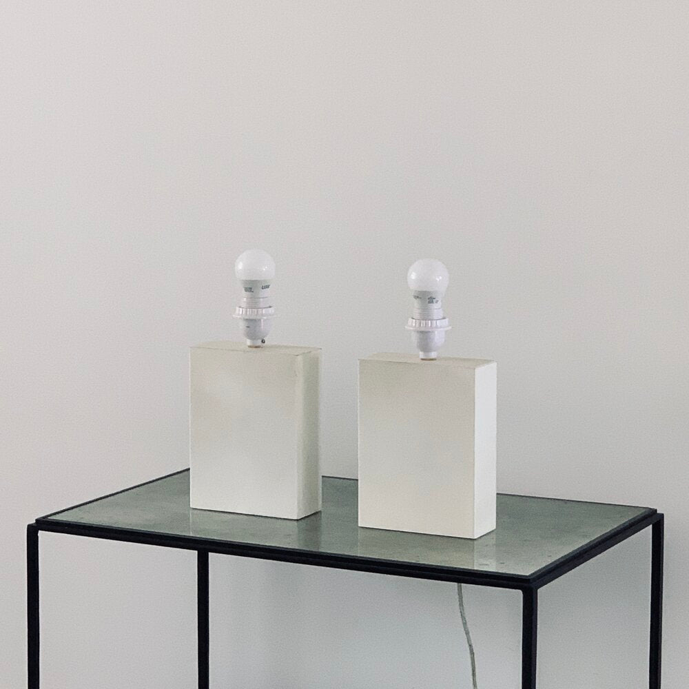 Paire de lampe 'bloc' en Parchemin