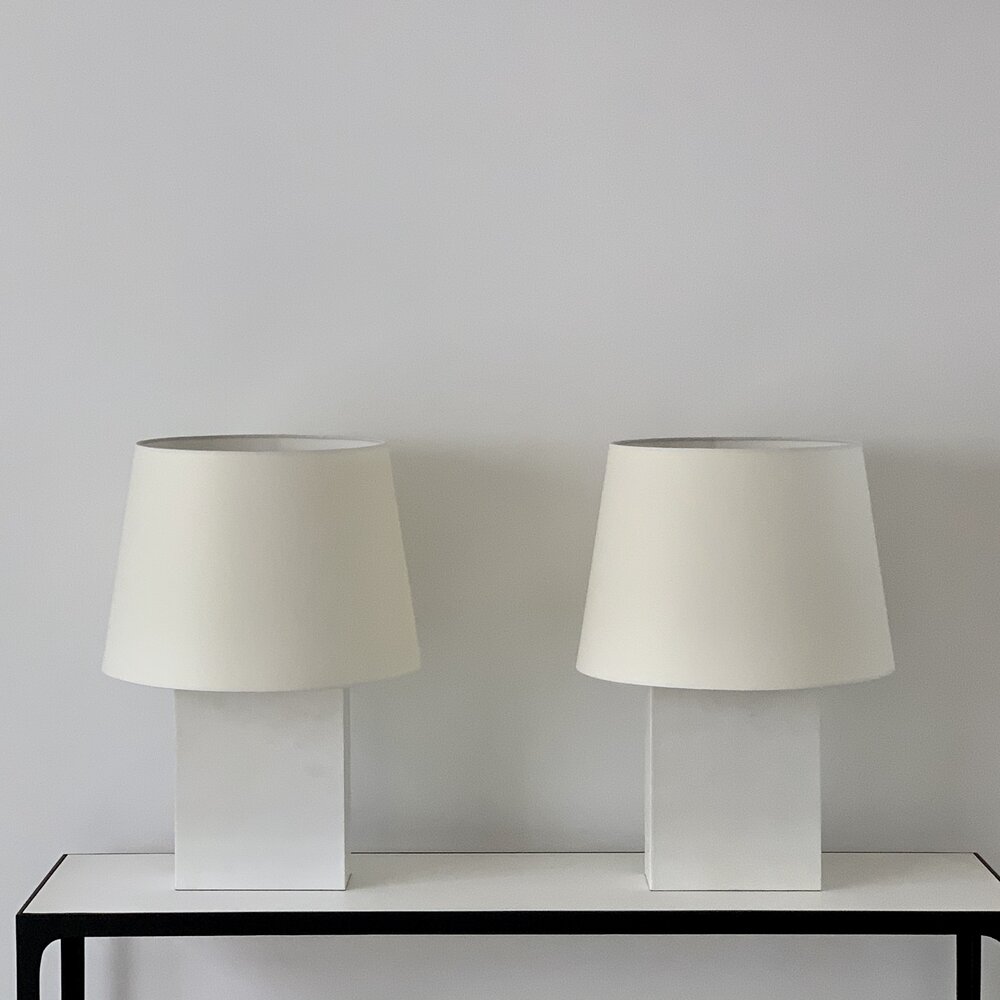 Paire de lampe 'bloc' en Parchemin