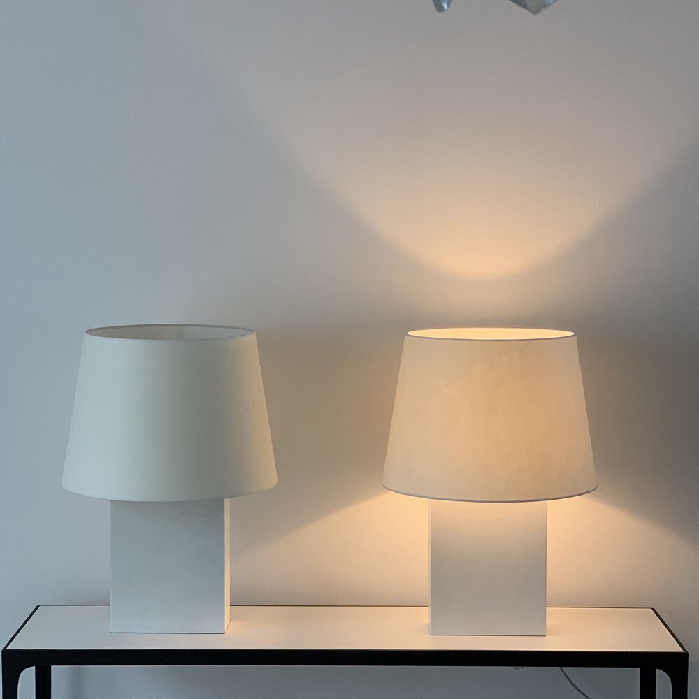 Paire de lampe 'bloc' en Parchemin