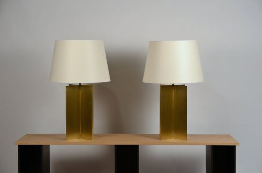 Paire de lampe 'Croisillion' en Laiton