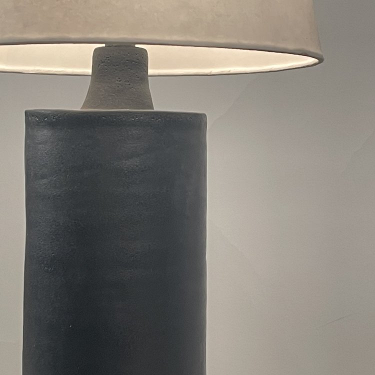 Paire de lampes 'Rouleau' noir satiné