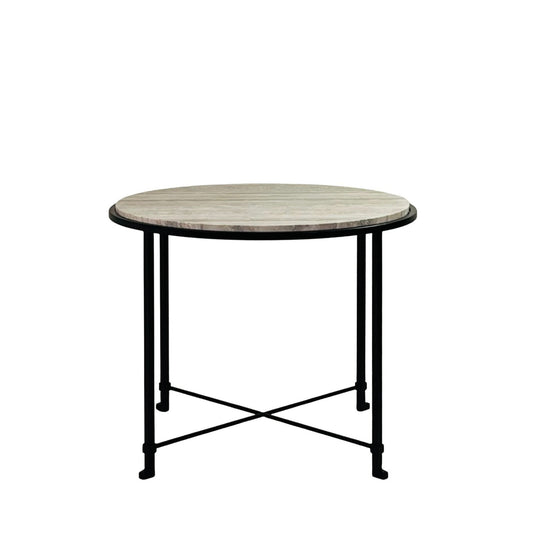 Guéridon 'Diagramme' circulaire / Travertin