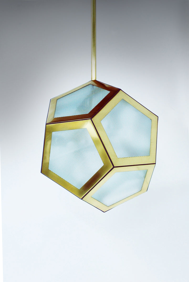 Suspension lumineuse lustre geometrique en pentagone