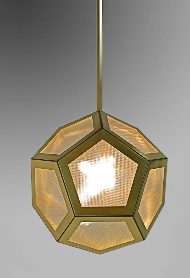 Suspension lumineuse lustre geometrique en pentagone