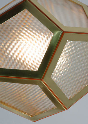 Suspension lumineuse lustre geometrique en pentagone