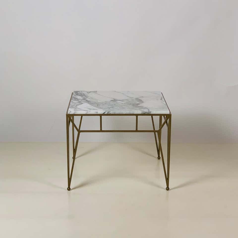 Tables d'appoint 'Angulaire' avec dessus en marbre