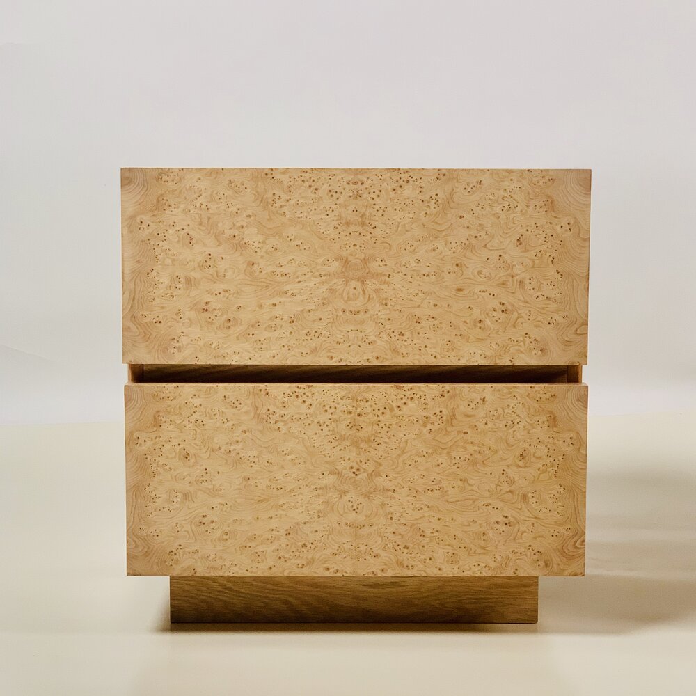 Table de chevet 'Amboine' finition bois d'écorce