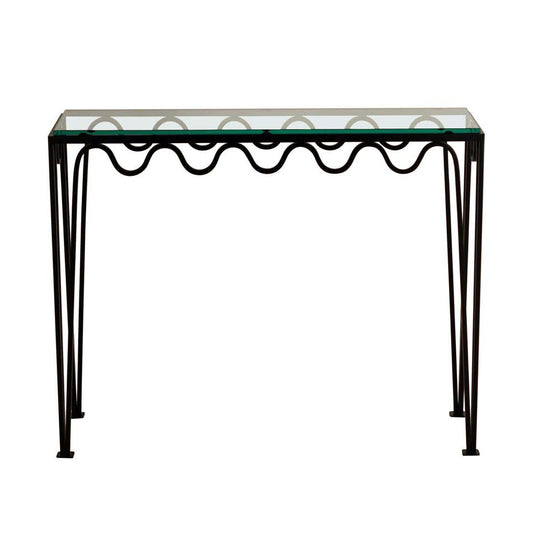 Console 'Méandre' avec plateau en verre