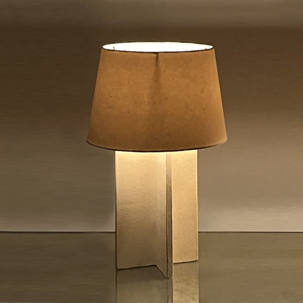 Lampe 'Croisillion' en Grès crème