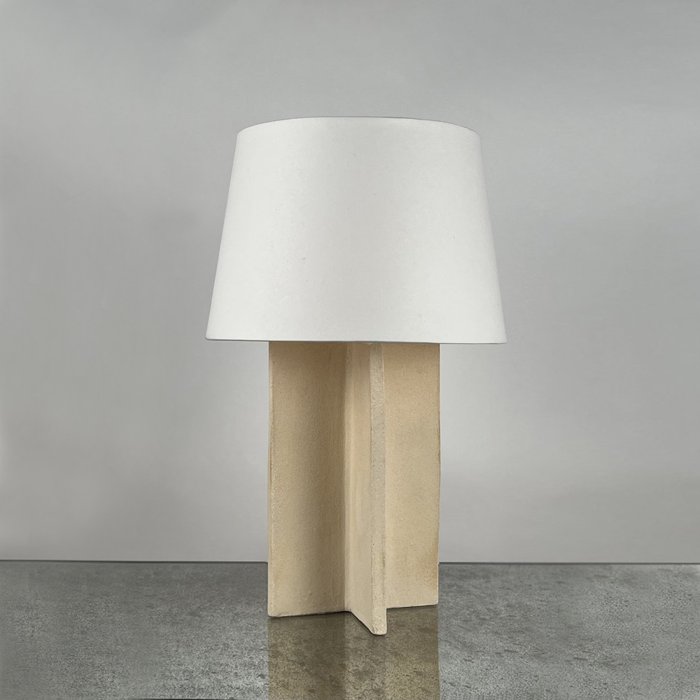 Lampe 'Croisillion' en Grès crème