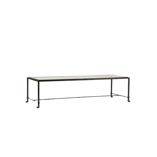 Longue table basse 'Diagramme' avec surface en verre