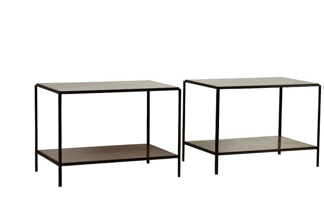 Tables 'Rectiligne' à double plateaux en miroir