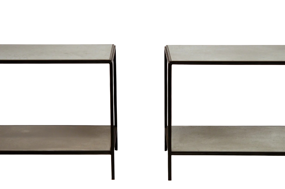 Tables 'Rectiligne' à double plateaux en miroir