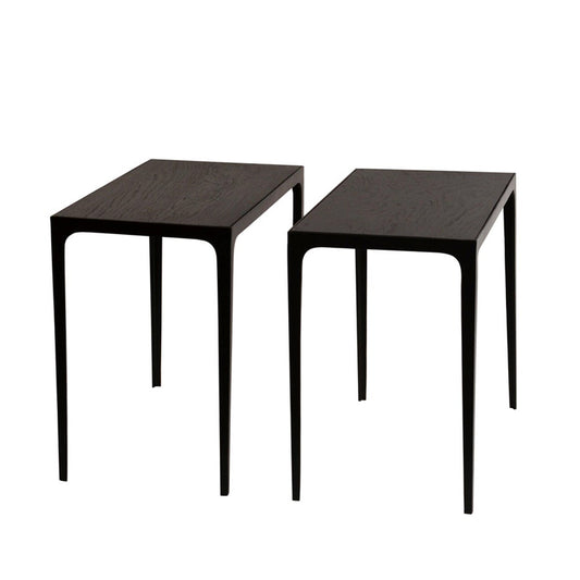Paire de console modèle 'Esquisse' plateau bois ébonisé