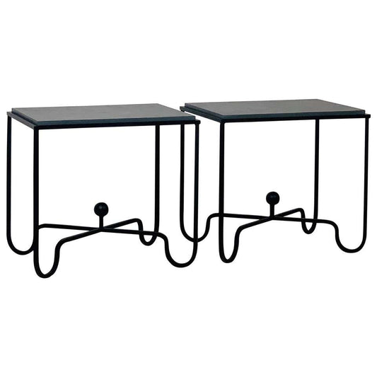Paire de tables d’appoint 'Entretoise' noire