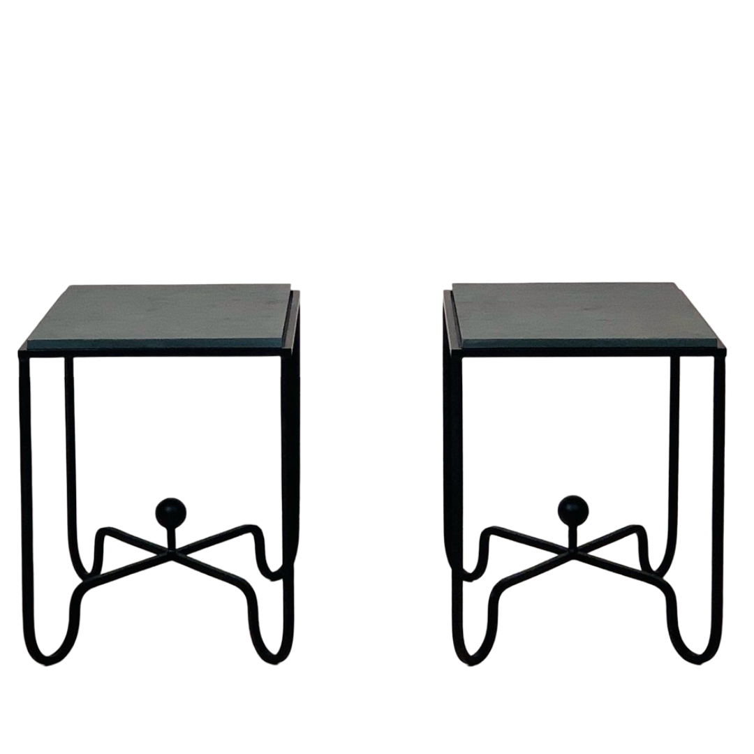 Paire de tables d’appoint 'Entretoise' noire