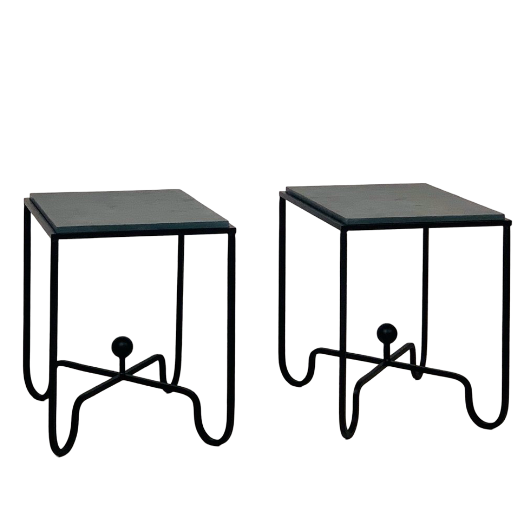Paire de tables d’appoint 'Entretoise' noire