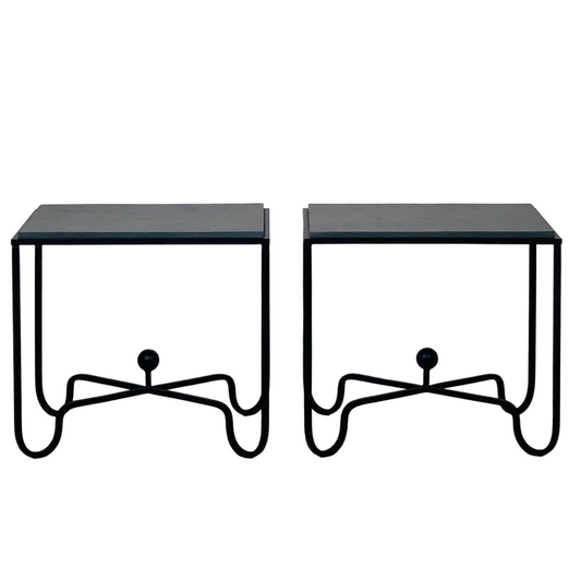 Paire de tables d’appoint 'Entretoise' noire