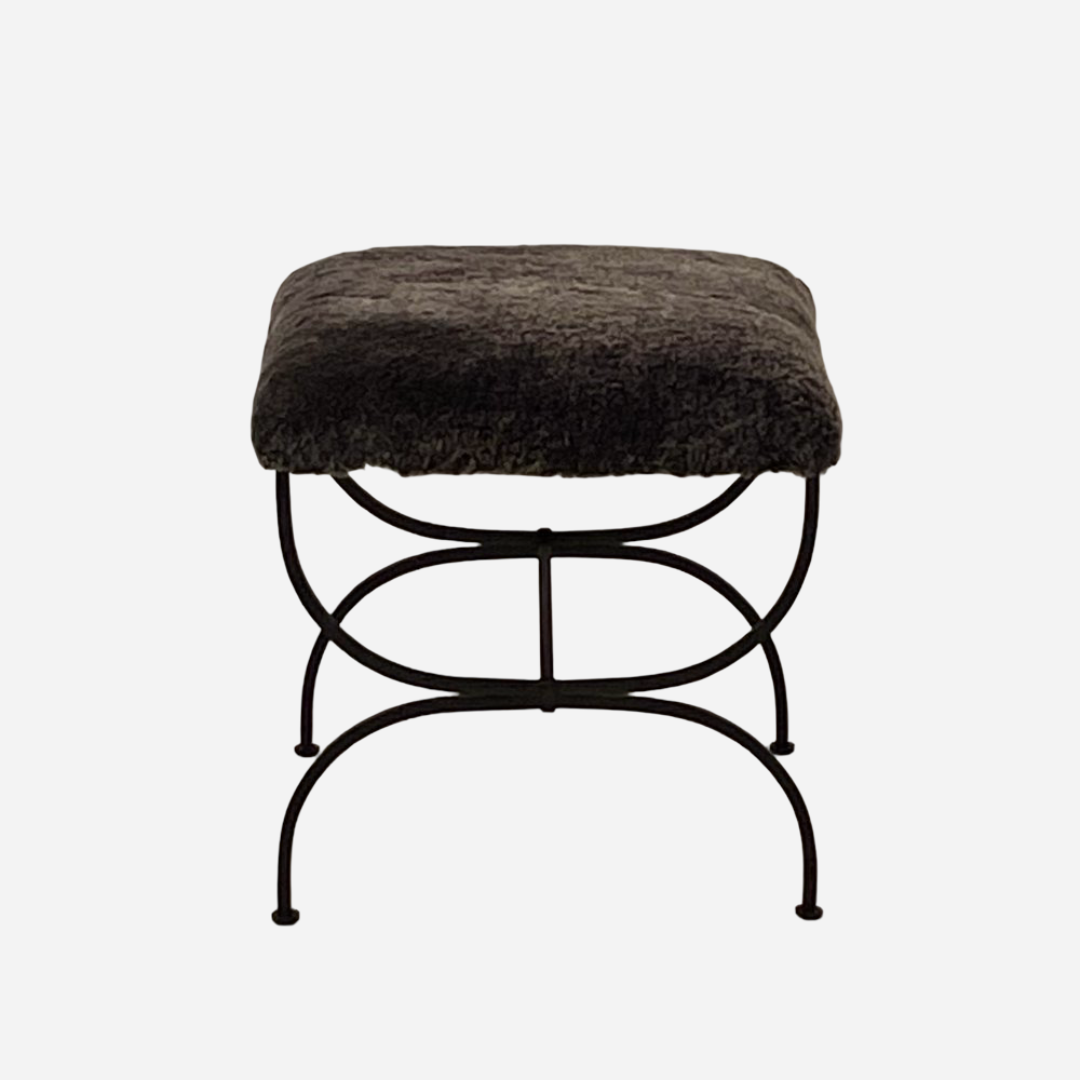 Paire de strapotin 'Arcade' assise shearling gris