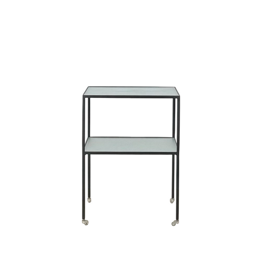 Table 'Equilibre' a double plateaux en verre dépoli