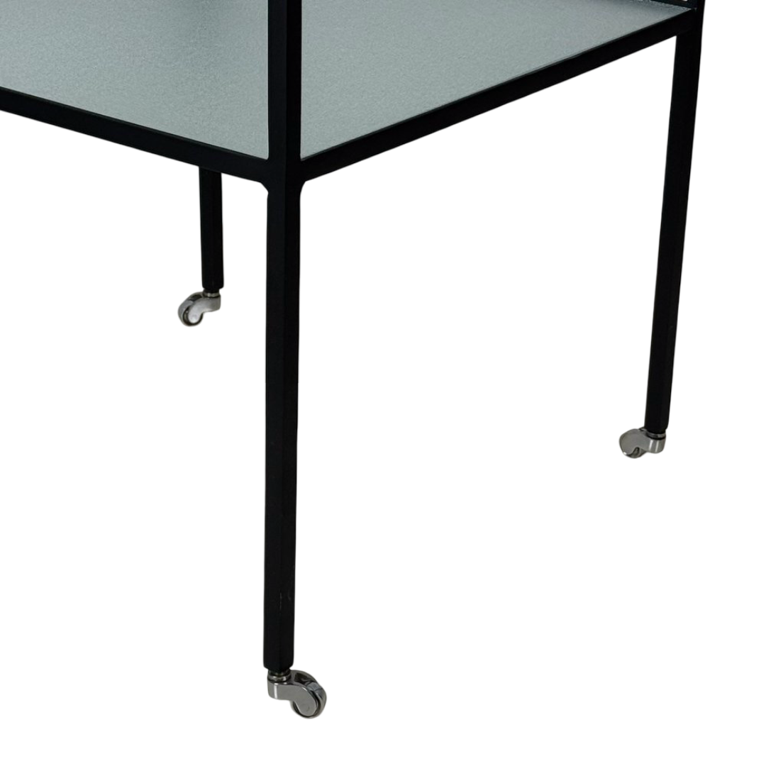 Table 'Equilibre' a double plateaux en verre dépoli